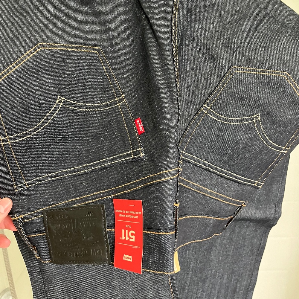 MUST GO!! BRAND NEW MENS LEVIS 511 SLIM STRETCH INDIGO - 34 X 36 - STRETCH JEANS